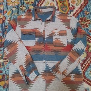 No-name Aztec Print Flannel Button-Up